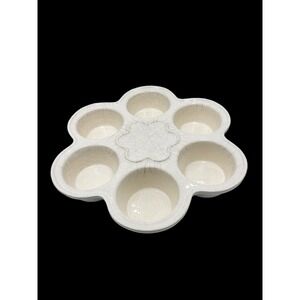 Vintage Pfaltzgraff Flower Shaped White Ceramic Muffin Cupcake Maker Pan‎ 234